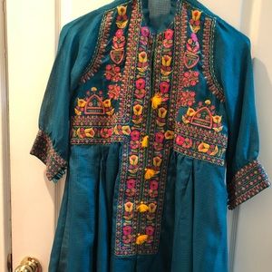 Turquoise girls dress shirt